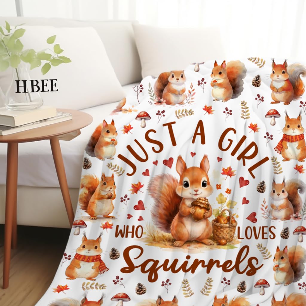 MOUND BOOM Squirrel Blanket Gifts for Squirrel Lovers Adults Kids,Squirrels Stuff Animal Pattern Blankets and Throws,Funny Squirrels Theme Gifts for Women Girls 50"X40"