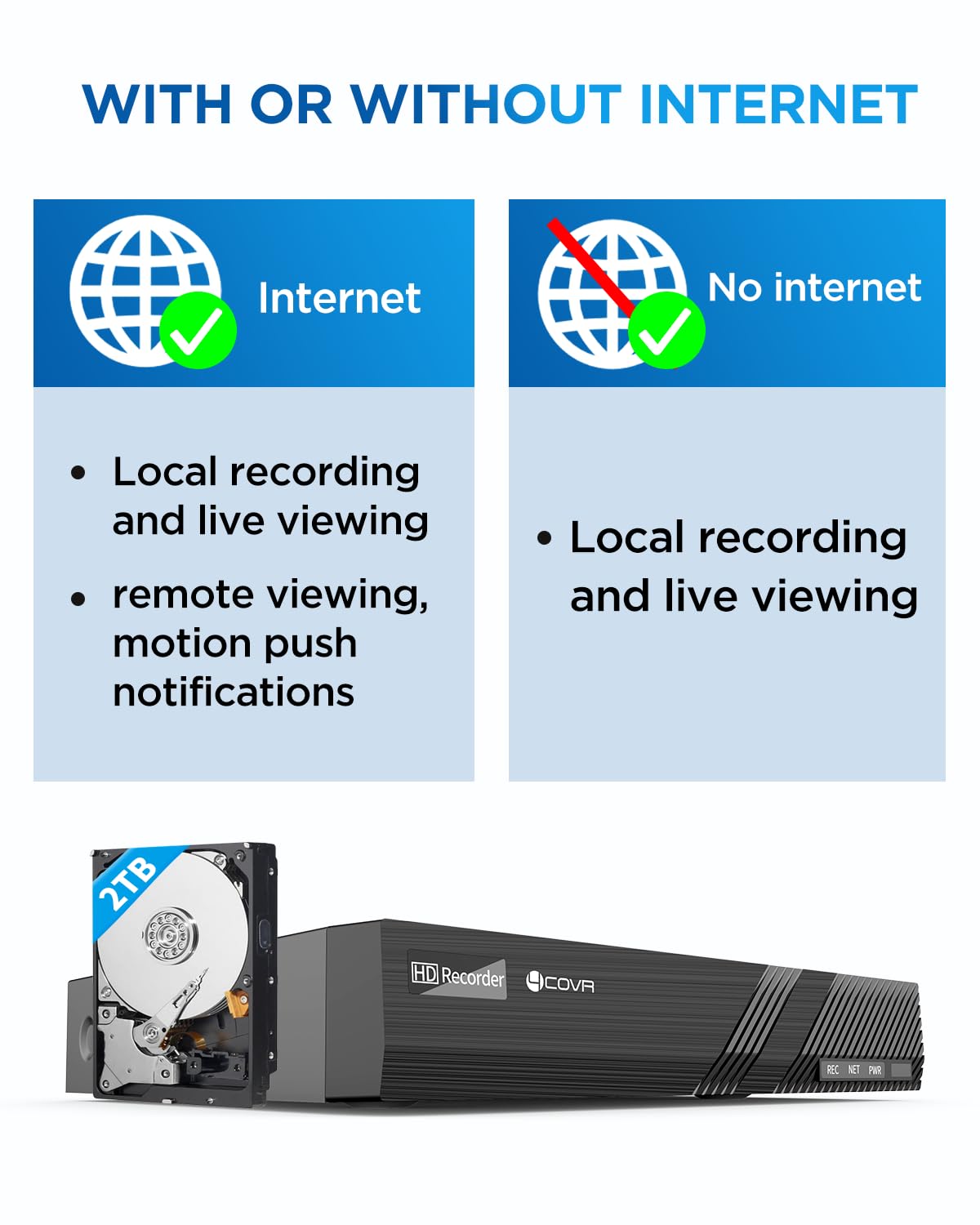 4COVR 4K PoE Security Camera System with Audio, 8X 8MP IK10 Vandal-Proof IP67 Dome IP Camera, 8 Channel 4K NVR 2TB HDD, AI Human Vehicle Detection & Night Vision, 24/7 Home Recording, LY54AX8M0808