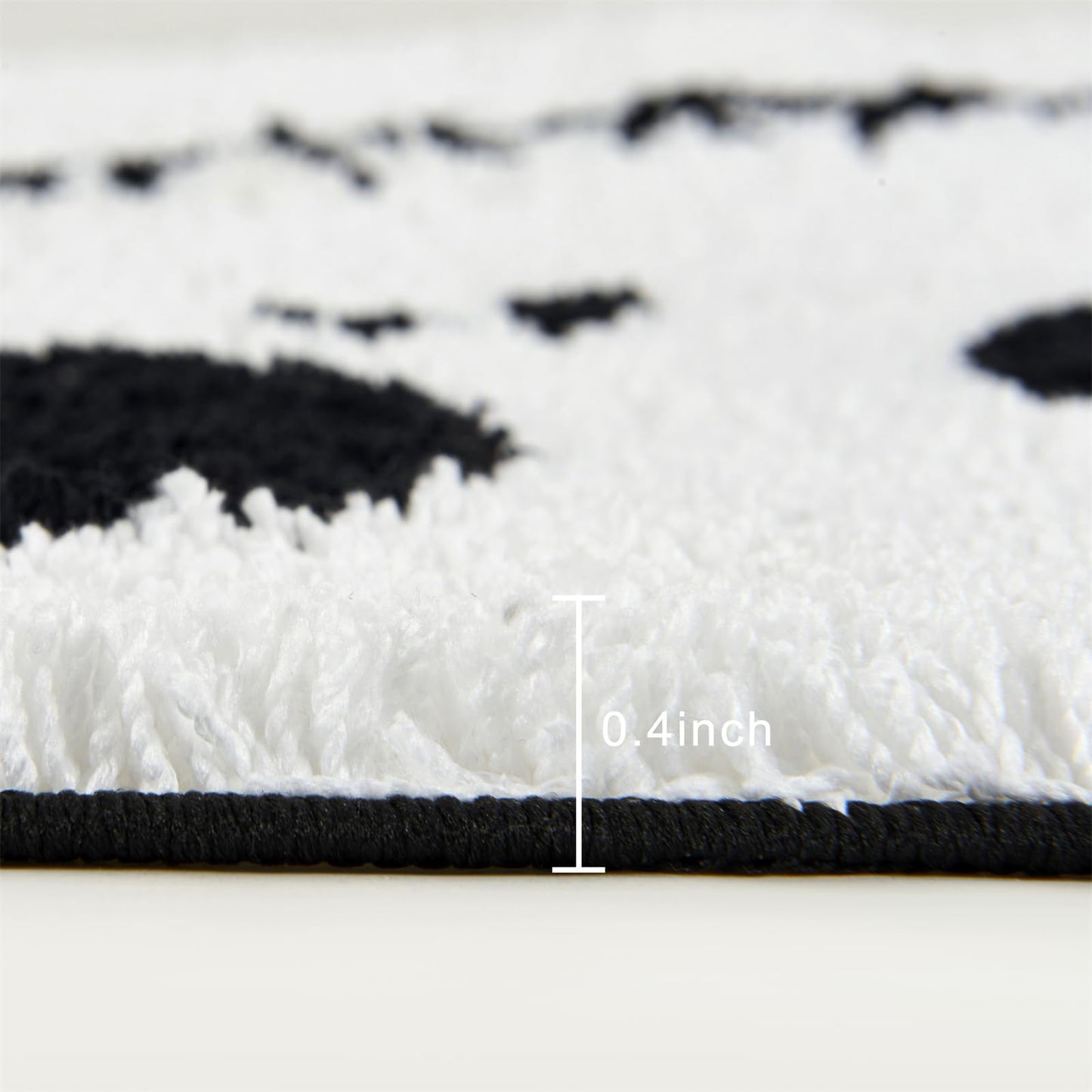 Ouyattle Jack Skellington Halloween Round Bath Mat 16''W x 24''L, Non-Slip Washable Soft Absorbent Shaggy Bath Rug Spooky Creepy Cute Halloween Shower Floor Bathroom Mat