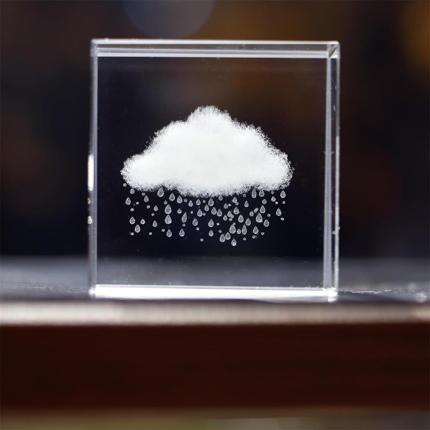 K9 Glass 3D Cloud Paperweight Cube Crystal Art of Ornaments Engraving for Home Feng Shui Decoration Rain Cloud 1