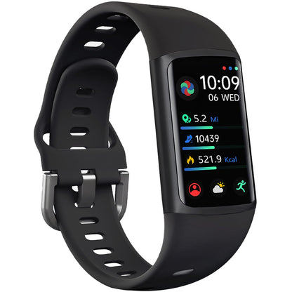 FITVII FINO 2 Slim Fitness Tracker, Smart Watch with Blood Oxygen, Sleep Monitor, 24/7 Heart Rate & Blood Pressure, IP68 Waterproof Health Activity Trackers with Calories Step Counter for Women Men