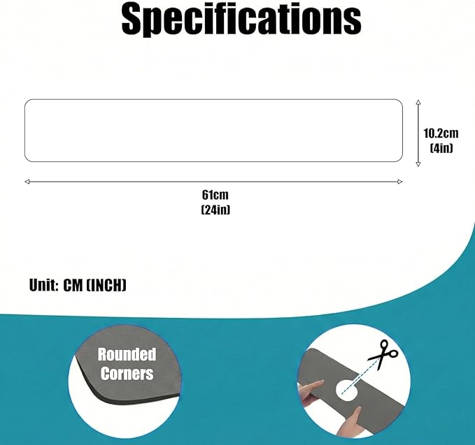Customizable Faucet Mat for Kitchen Sink: 24" L x 4" W Grey Bathroom Counter