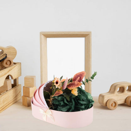 Baby Bedside Crib Basket Florist Presents Wrapping Bag for Baby Shower Flower Bouquet Wrapping for Newborn 100 Days, 1St Birthday Florist Packing Bags Pink