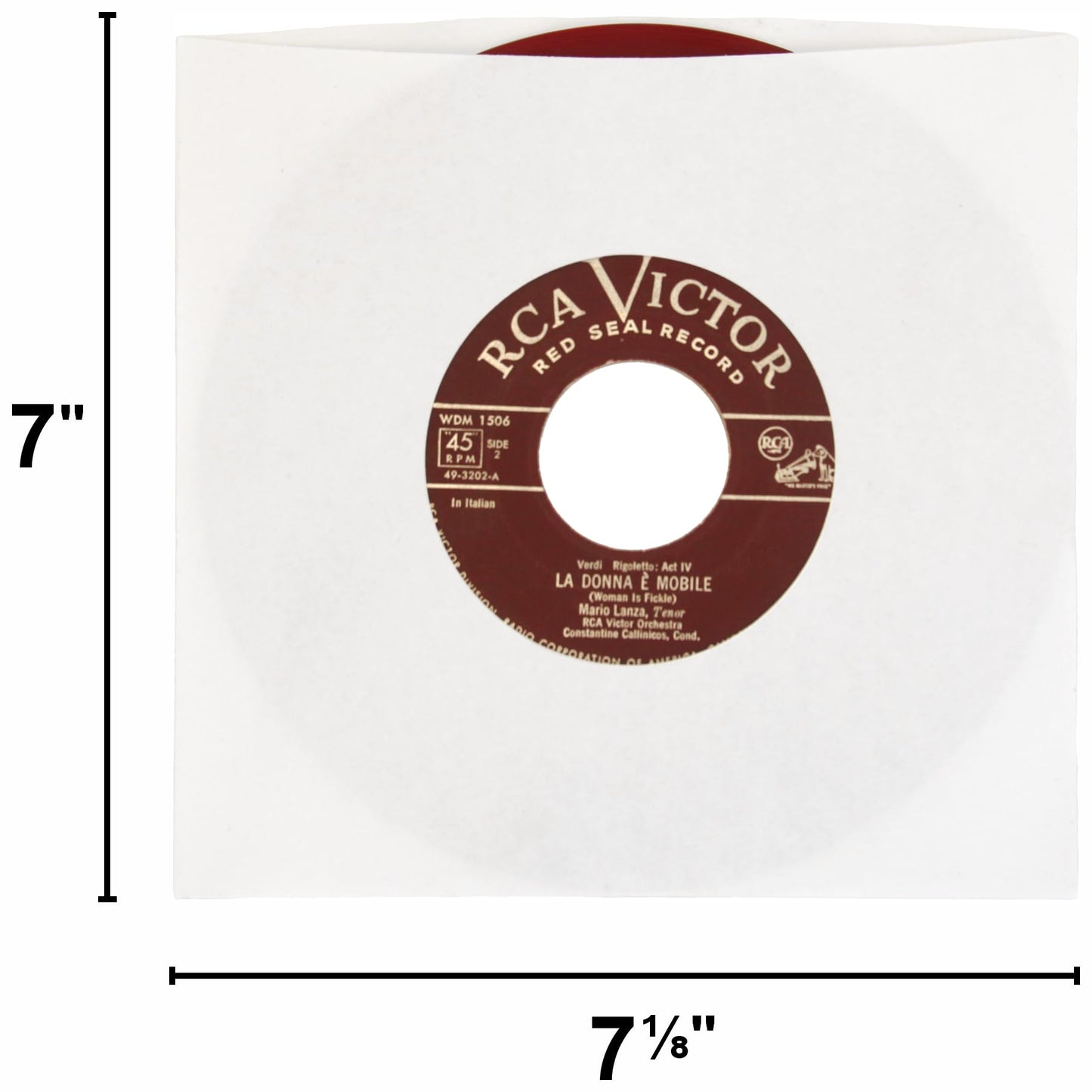 (50) Square Deal Recordings & Supplies 7 Inch Record Paper Inner Sleeves - White Archival Acid Free - #07IW - 50 Sleeves