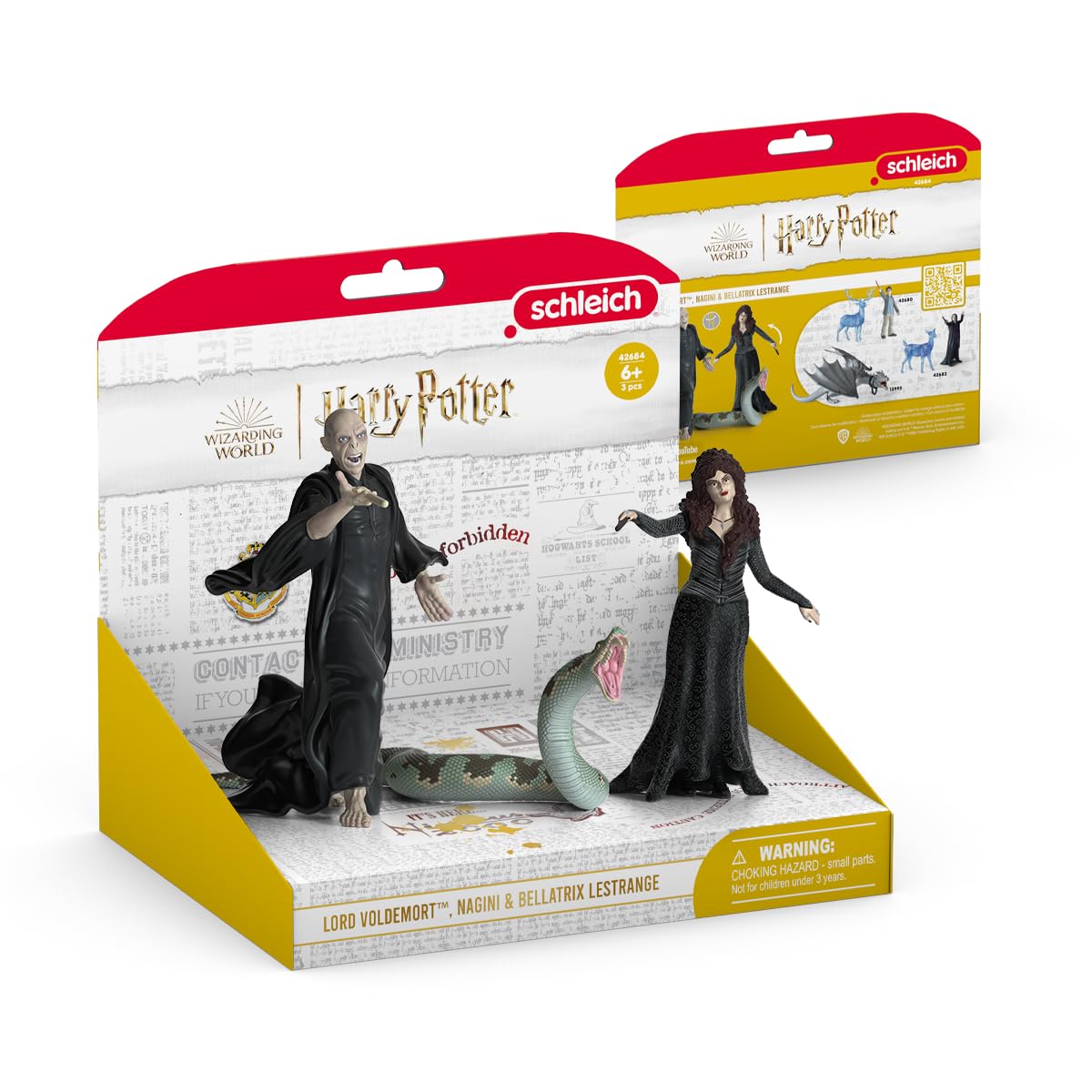 Schleich Harry Potter - 3PC Voldemort, Bellatrix Lestrange and Nagini Figurines - Harry Potter Set - Wizarding World Collectible Figures for Kids and Adults - Ages 6+ | 42684