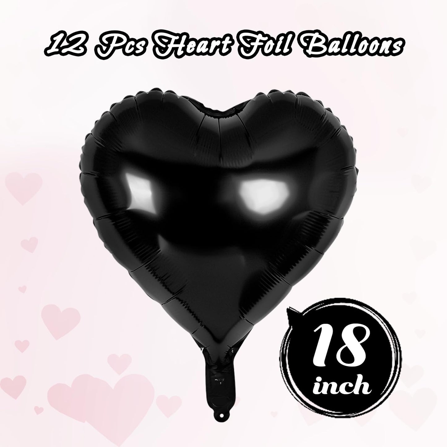 12 Pcs Red Heart Balloons,18 Inch Heart Foil Balloons Love Balloon Valentine Balloon for Birthday Party Wedding Engagement Party Baby Shower Valentine Day Decorations (red)