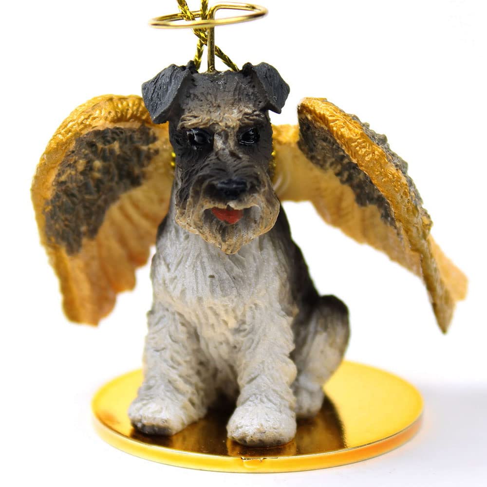 Conversation Concepts Schnauzer Angel Dog Ornament - Uncropped - Gray