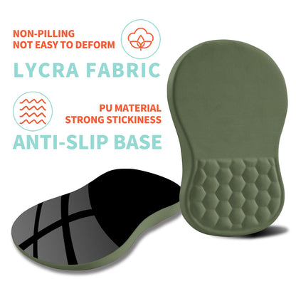 Kuosgm Ergonomic Mouse Pad Wrist Support with Memory Foam Massage Bulge, Carpal Tunnel Pain Relief Mousepad Wrist Rest for Mouse(12x8 inch,Olive Green)