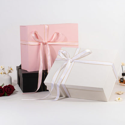 Rinrda Extra Large Gift Box 16.5x13x5.5 inches,White Gift Boxes with Lids for Presents,Perfect for Birthday,Valentine's Day,Christmas,Anniversaries,Contains Card,Ribbon,Shredded Paper Filler.
