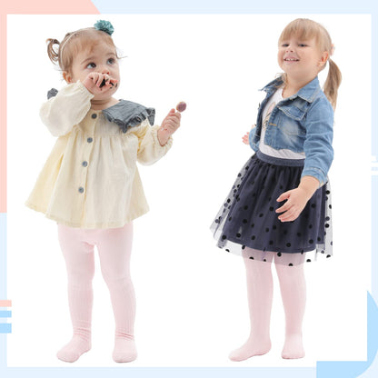 hakugoo Baby Tights Toddler Cable Knit Leggings 3 Pack Cotton Seamless Stockings Pantyhose for Toddlers (Pink+Purple+Dark Violet, 12-24 Months)