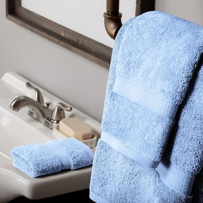 SUPERIOR Egyptian Cotton Pile 3 Piece Towel Set, Includes 1 Bath, 1 Hand