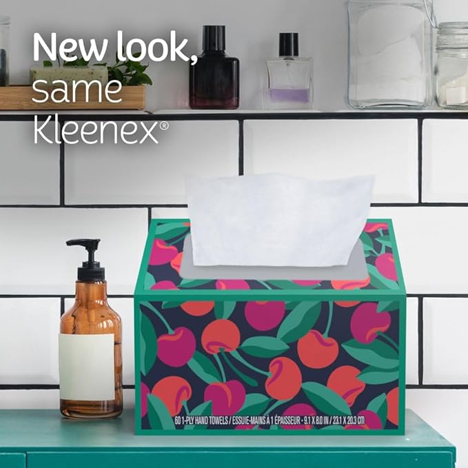 Kleenex Disposable Paper Hand Towels, 6 Boxes, 60 Tissues per Box, Packaging