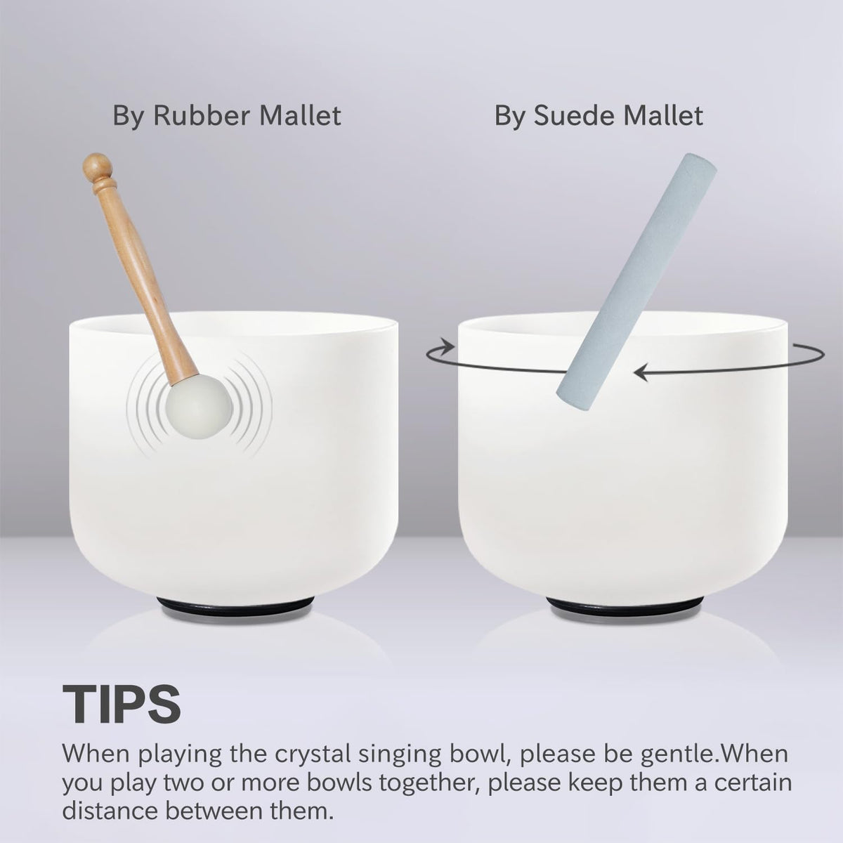 CVNC 432Hz 7-12 Inch Crystal Singing Bowl Set of 7 with 2 Pcs Carrying Case Bag, Frosted Quartz Crystal Sound Bowls for Chakra, Sound Therapy, Meditation Energy