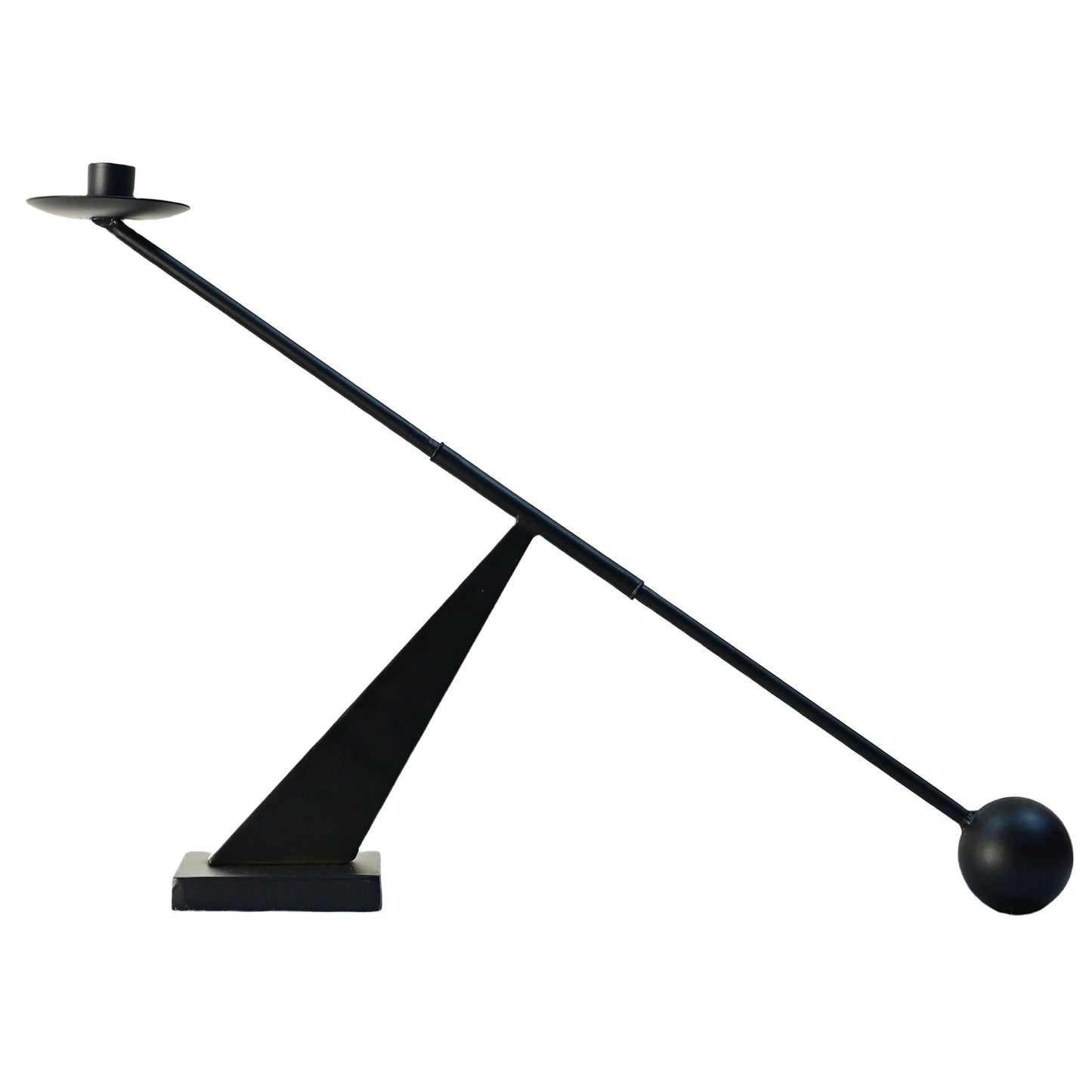 Remenna Black Metal Modern Candle Holder Candlestick Holders Decorative Candle Stand, Tapered Candle Holders Home Decoration 19 inch