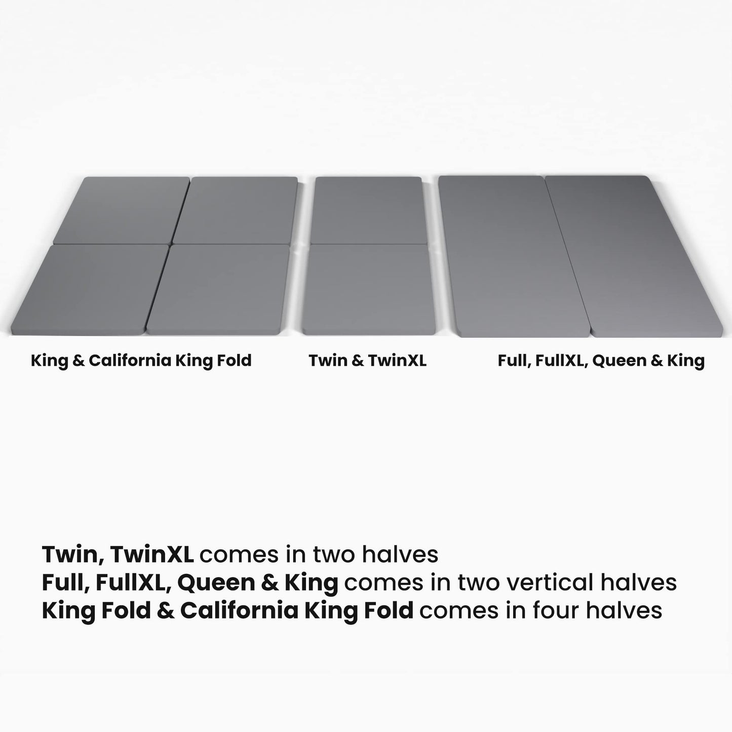 Treaton, 1.5-Inch Split Bunkie Board for Mattress/Bed Support - Fully Assembled, Improved Comfort and Support, Queen(Fold), Gray