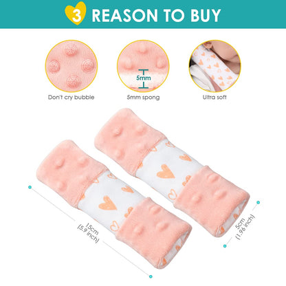 1 one enjoy 4 Packs Harness Pads Baby Car Seat Strap Covers, Universal Baby Belts Pads Shoulder Covers for Newborns Car Seats, Pushchair, Stroller 15 x 5cm