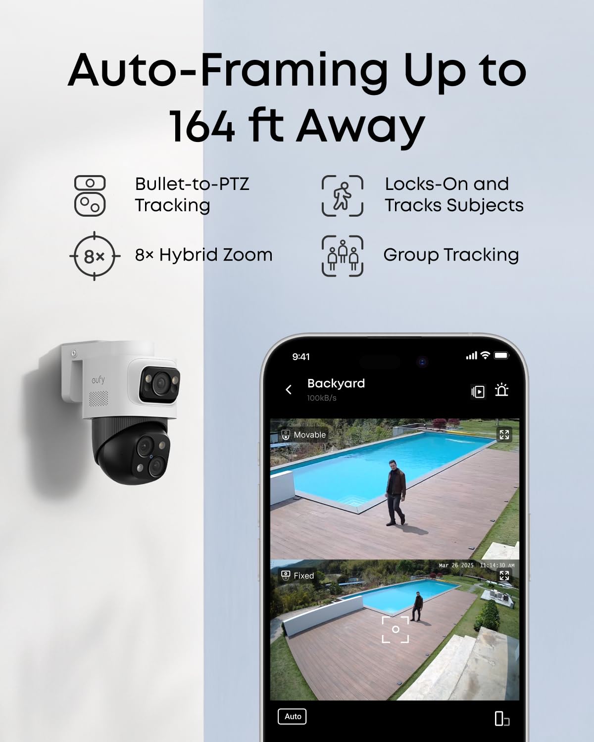eufy Security 4K NVR Security Camera System S4 Max, 4TB HDD,POE Wired, 24/7 Recording, Triple Lens Bullet-PTZ Cam, 360° PTZ, Up to 16CH, Cross-Cam Tracking, 8× Auto Zoom, Smart Video Search