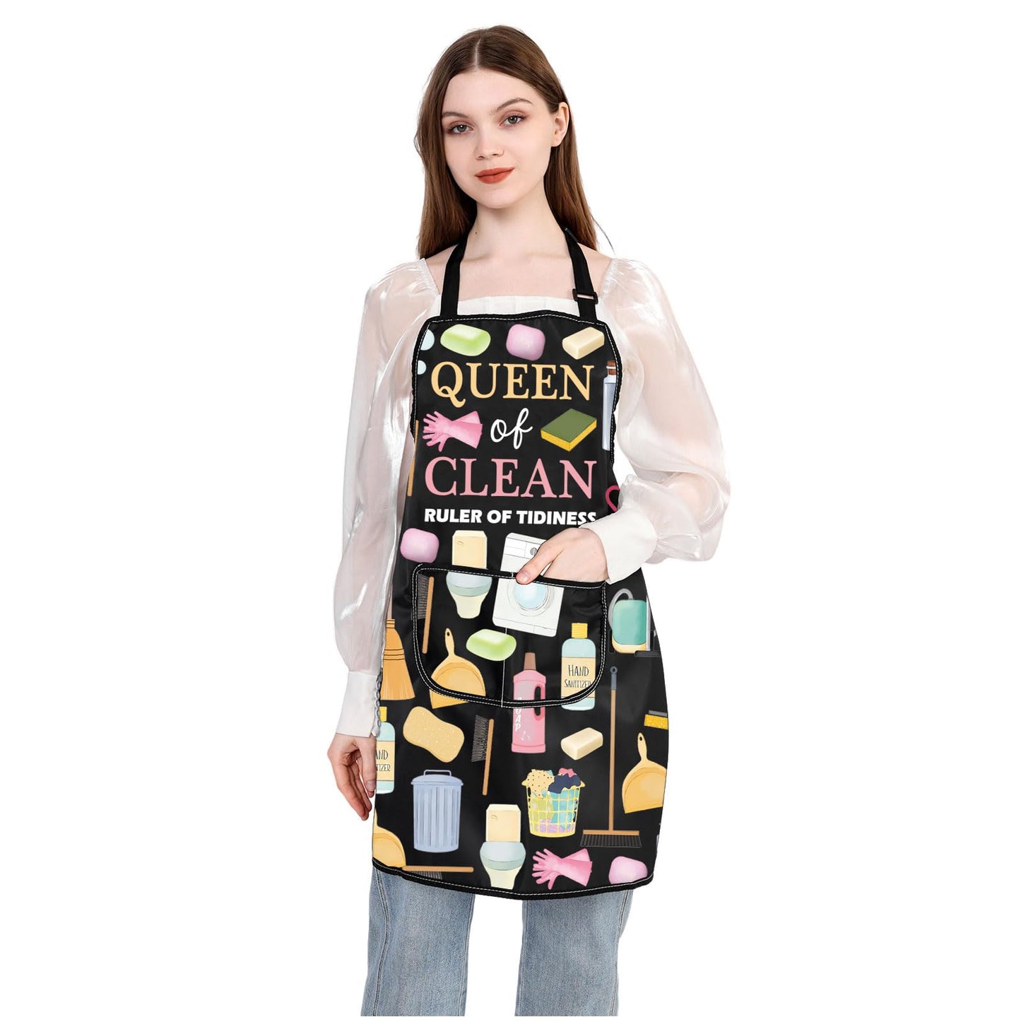 JXGZSO Housekeeper Apron Cleaning Apron with Pocket Housekeeper Gift Cleaning Janitor Custodian Gift for Cleaning Lovers (Tidiness apron)