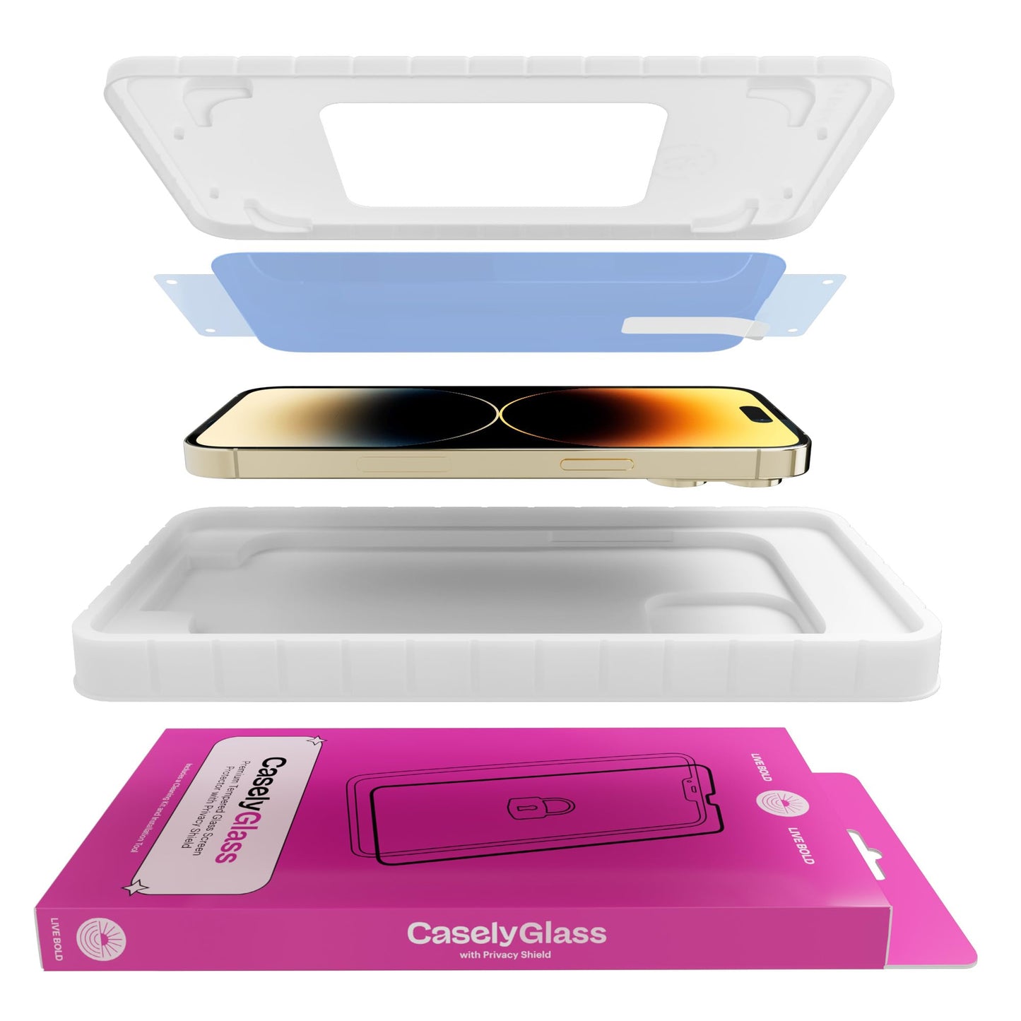 Casely iPhone 16, iPhone 15 Premium Tempered Glass Screen Protector