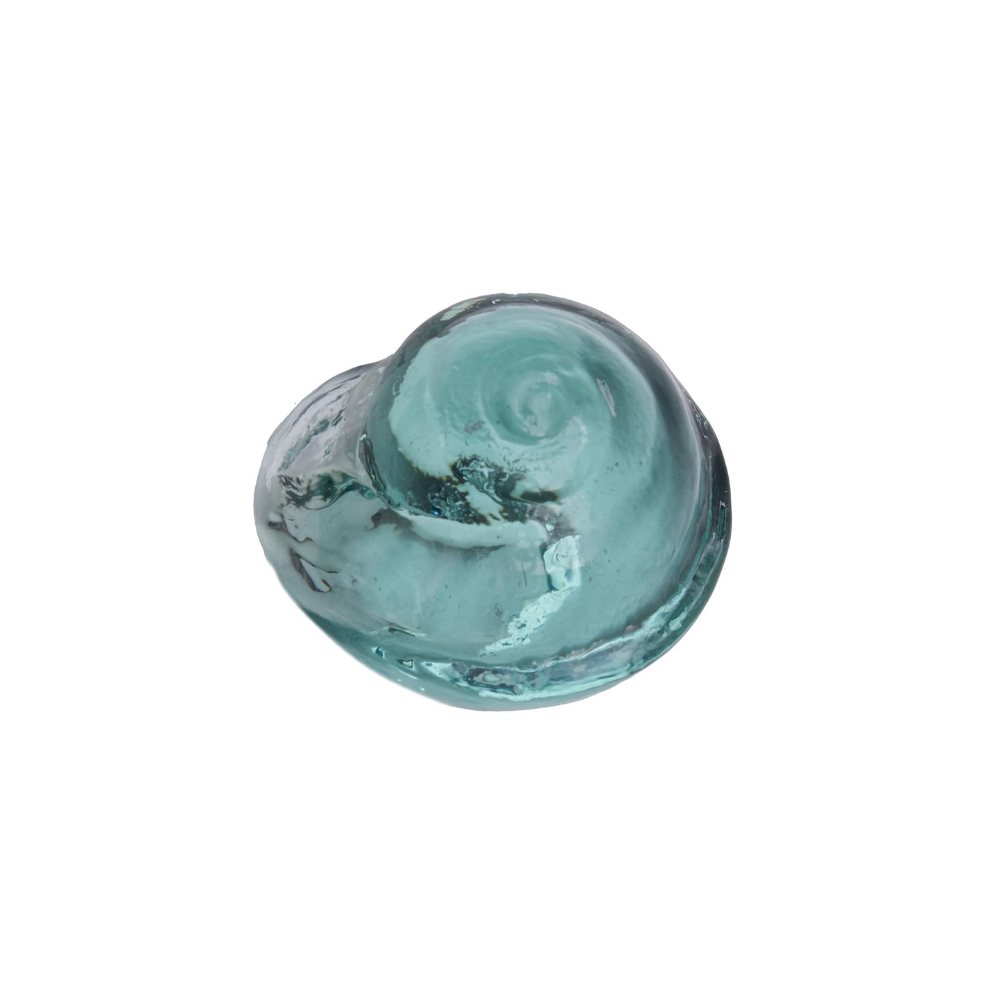 Beachcombers Glass Shell Round Art, 3-Inches Length, Home Decor Accessories, Teal, B26613