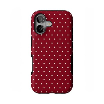 Casely iPhone 17 Pro Max Case | On The Dot | Maroon Polka Dot | Compatible with MagSafe | Bold Protective Design