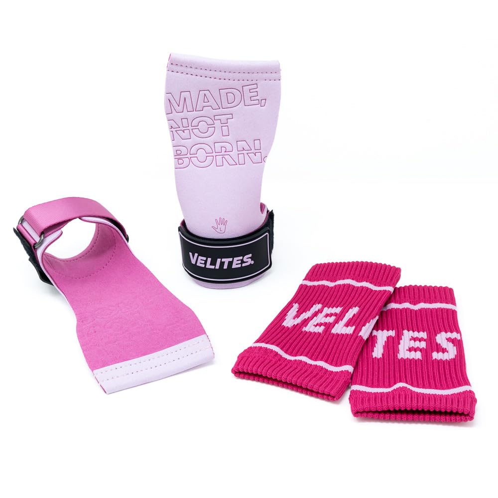 Velites I Grips Quad Pro I Professional Grips for Cross Training or Gymnastics I Suitable for Any Surface I Use with Magnesium I Include Fabric Wristbands to Gift Match.