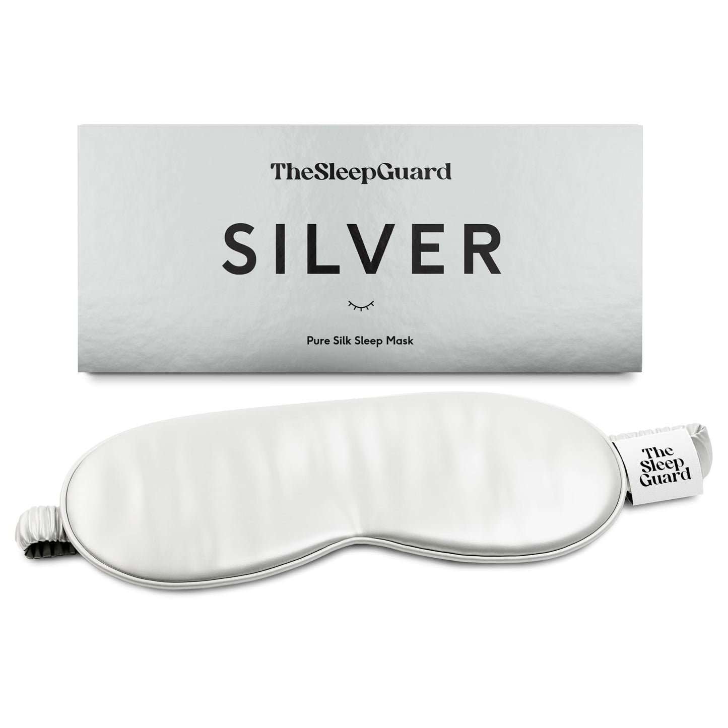 TheSleepGuard Pure Silk Sleep Mask [100% 6A Mulberry Silk, 22 Momme] Light Blocking Travel Essentials. Eye Masks for Sleeping. Black Oeko-Tex Blindfold. Eye Covers for Men & Women