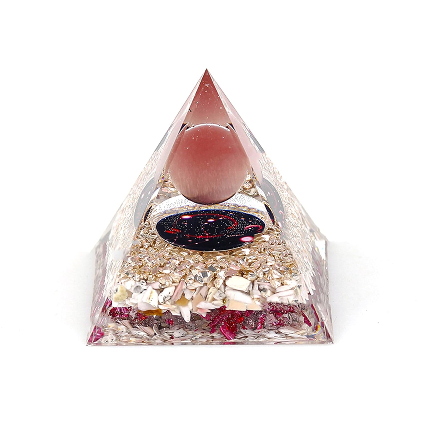 SEVNPRIME Unique Handmade Constellation Positive Energy Orgonite Pyramid Decoration Scorpio Cat's Eye Stone Crystal Pyramid Ornaments for Office/Living Room/Bedroom/Yoga(Scorpio)