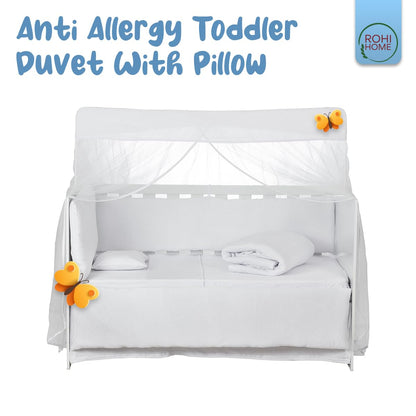 Rohi 7.5 Tog Cot Bed Duvet and Pillow Set – Microfibre Anti-Allergy Toddler Duvet & Pillow – Lightweight, Breathable & Ultra Comfy Baby Quilt 120cm x 150cm