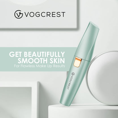 VG VOGCREST Eyebrow & Facial Trimmer: 2 in1 Rechargeable Facial Hair Removal & Eyebrow Shaver - Body Razor with Built-in LED Light (Rose Gold)
