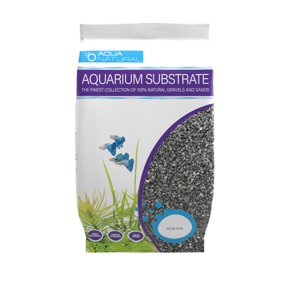 Aqua Natural Pewter Black 10lb Gravel Substrate for aquascaping, Aquariums, vivariums and terrariums 4-6mm