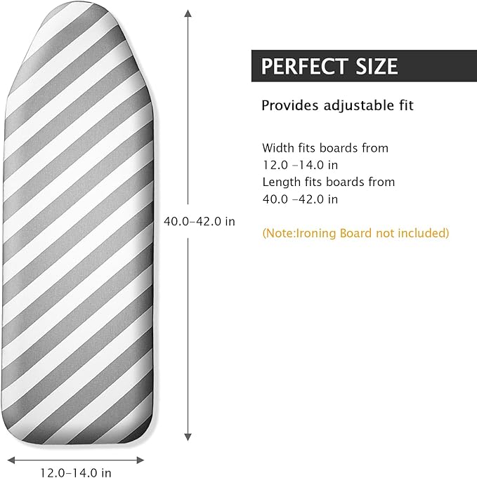 SheeChung Over The Door Ironing Board Cover 14x42 Inch, Thick Iron Covers