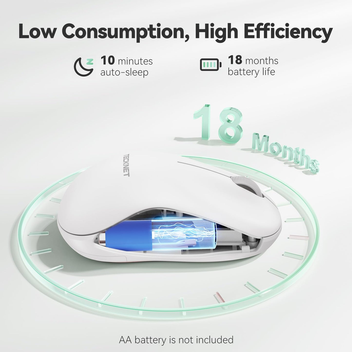 TECKNET Wireless Mouse for Laptop, 2.4G Silent Computer Mouse Quiet Click with 5 DPI Levels,Contoured Grip,Small Portable 30 Months Battery Cordless Mice for PC, Chromebook, Mac - Pink
