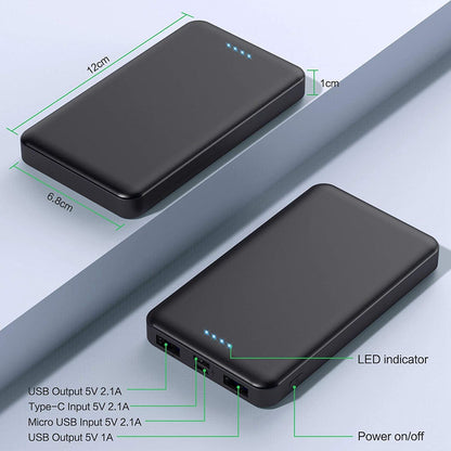 [2 Pack]Portable Charger Power Bank 10000mAh,Slimmer USB C in&Out Fast Charging Portable Phone Charger,Travel Essentials Backup External Battery Pack for iPhone 17/16/ 15/14/13/12,Galaxy S24,Android