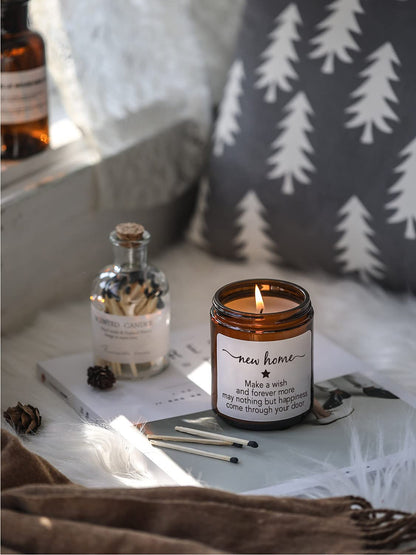 House Warming Gifts New Home,New Home Candle,Gifts for Women,House Warming Gift for Women and Men,Gift for Home Buyers,New Homeowner,Sandalwood & Rose Scented Candle,7oz