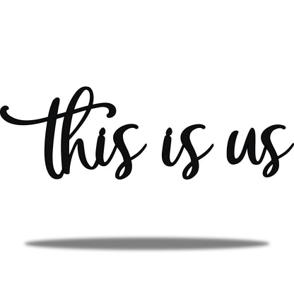 Vivegate This Is Us Wall Decor – This Is Us Signs Home Decor Metal Decorations for Room Large Black Metal Wall Decor Living Room Bedroom (Medium - 79X24 cm)