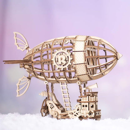 Rolife Wooden Model Kits for Adult to Build 3d Wooden Puzzle Woodcraft Construction Kit 3D Puzzle (Airship)