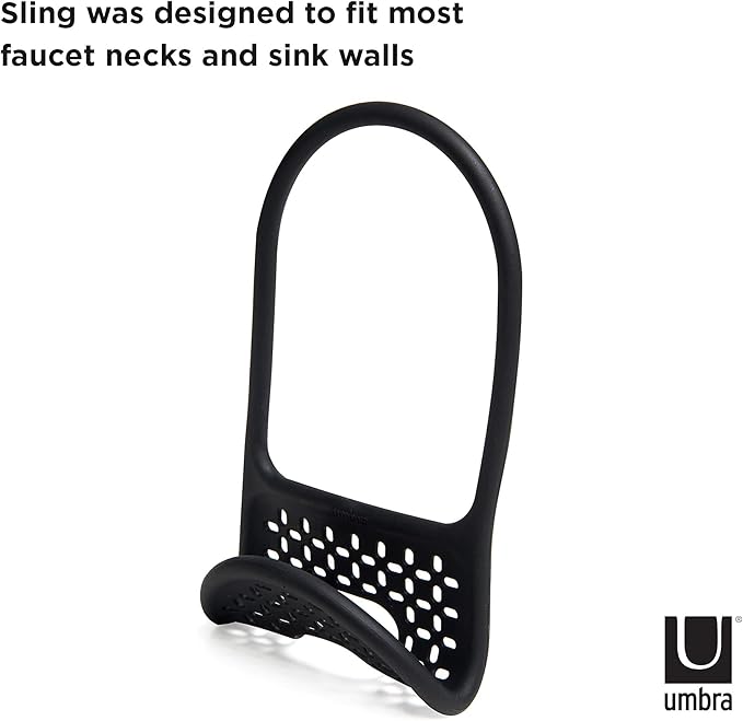 Umbra Sling Sponge Holder for Kitchen Sink – No Suction Cups, Flexible Caddy
