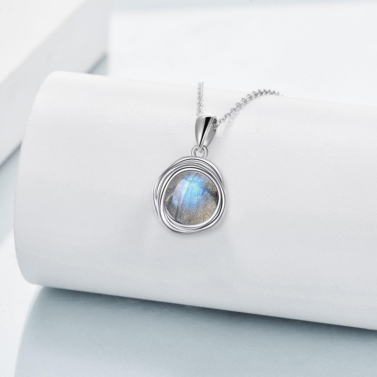POPLYKE Labradorite Necklace for Women 925 Sterling Silver Labradorite Jewelry Gifts for Her
