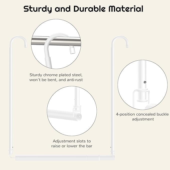 Hanging Closet Rod Adjustable Width Height Closet Rod