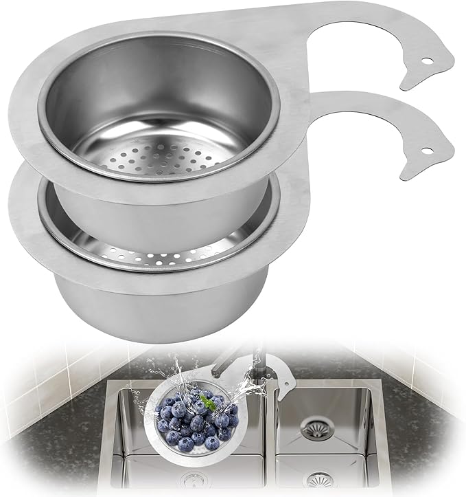 2pcs Swan-Shaped Drain Basket, Stainless Steel Sink Strainer Catcher