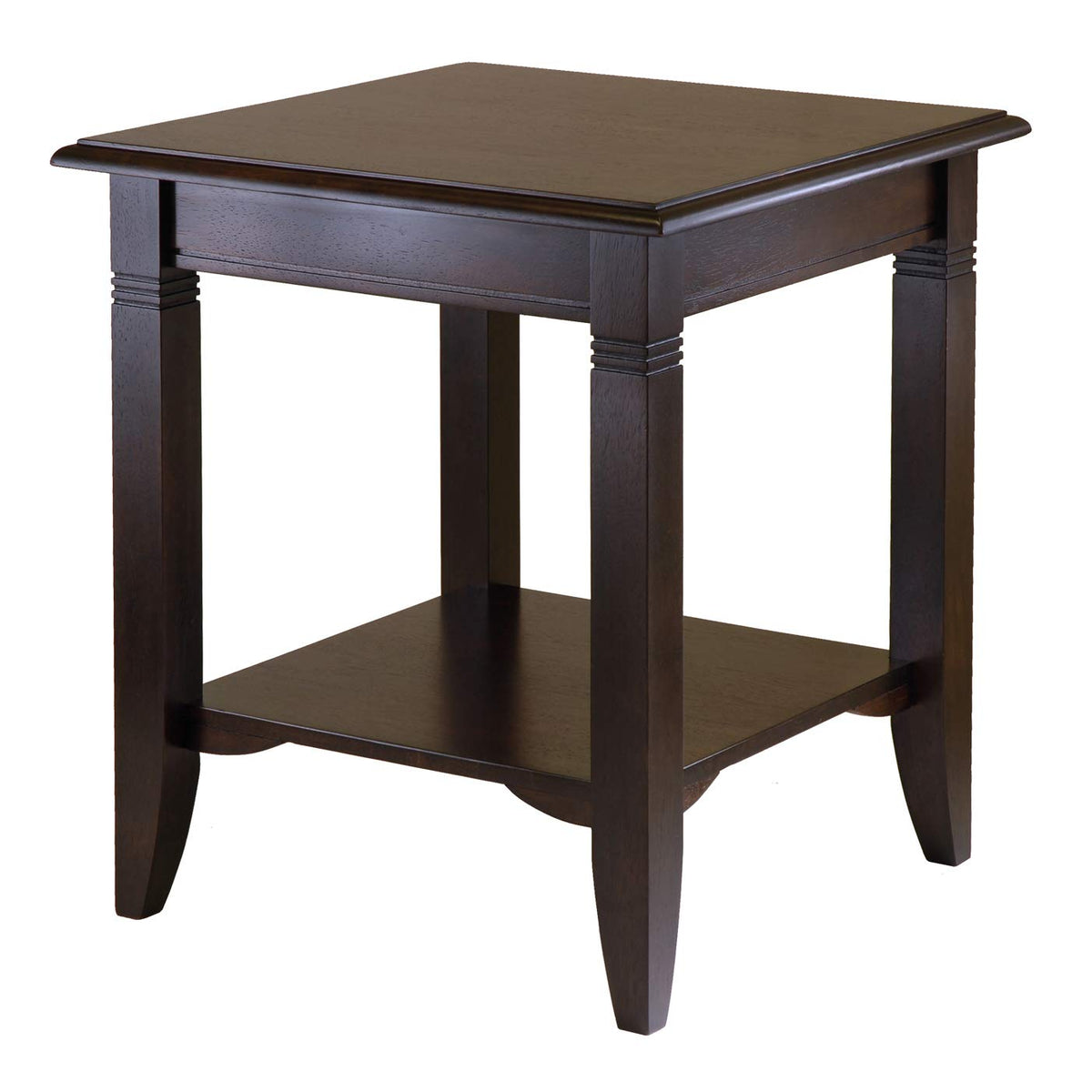 Winsome Nolan End Table, 20" Wide, 22" Tall, for Living Room, Bedroom, Cappuccino