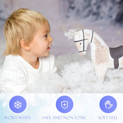 Tatuo 3 Bags Christmas Fake Snow Artificial Snow Blanket Fiber Fluffy Snow Indoor Snow for Christmas Tree Winter Mantle Village Decor, Nativity and Easy Christmas Display Decoration, 5.3 oz Per Bag