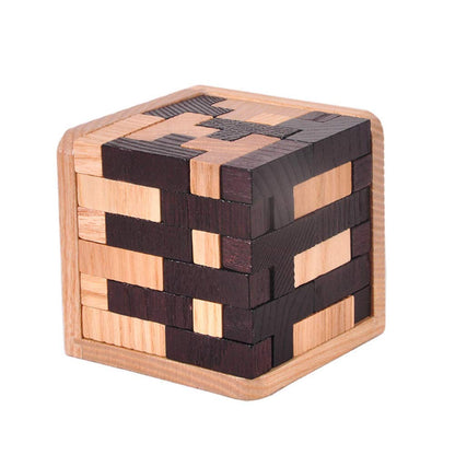 Oostifun Gobus 54 Pieces Wooden Brain Teaser Puzzle T Shape Building Blocks Geometric Jigsaw Puzzle Educational Black and White Puzzles Toy for Kids Adults