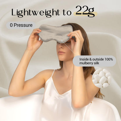 ZIMASILK Adjustable 100% 22 Momme Mulberry Silk Sleep Mask for Sleeping, Filled with Premium Mulberry Silk, Softest & Breathable Blackout Eye Sleeping Mask (Black)