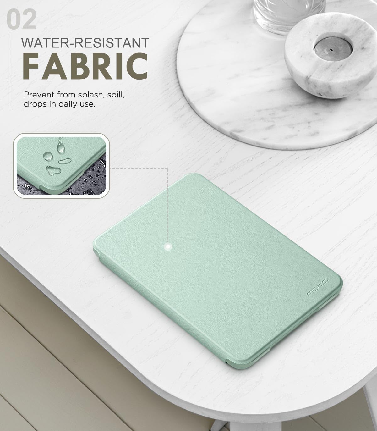MoKo Case Fits 6" All-New Kindle (11th Generation-2024/2022 Release)& International Version, Lightweight Shell Cover with Auto Wake/Sleep for Kindle 2024/2022 11th Gen e-Reader, Agave Green