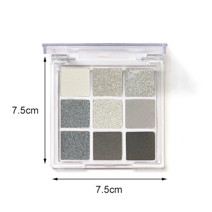 MAEPEOR 9 Colors Eyeshadow Palette Smoky Black Matte Glitter Eyeshadow Longlasting Waterproof Smoky Eye Shadow for Girls and Women (Set 1, Smoky Black)