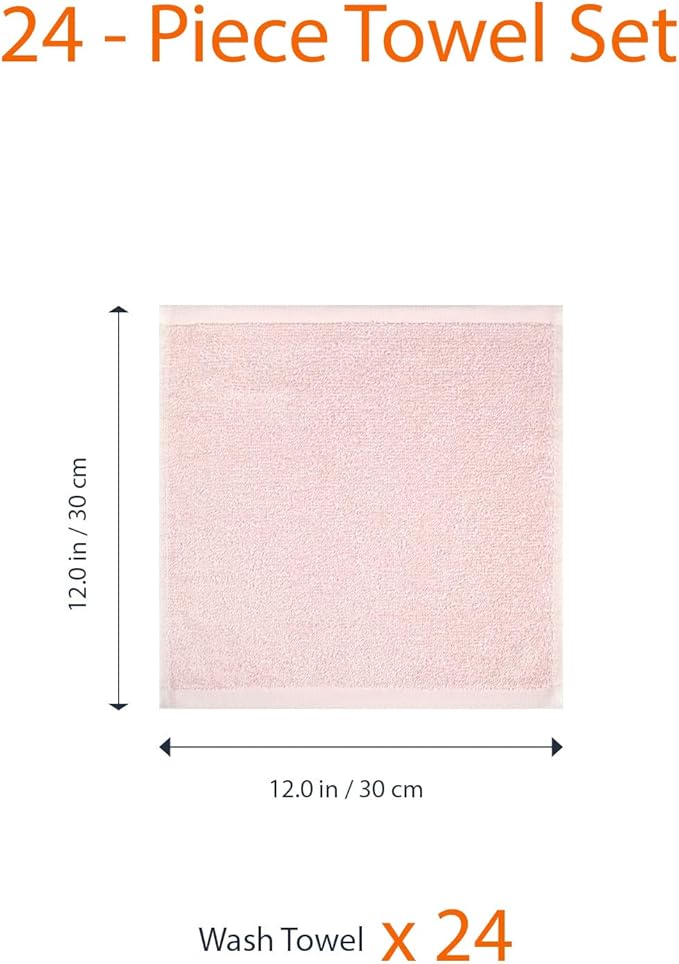 Amazon Basics face Towels for Bathroom, 100% Cotton Extra Absorbent washcloth