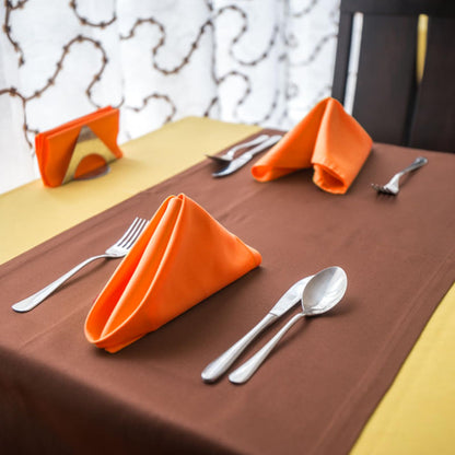 Thanksgiving Cloth Napkins Set of 4, Orange Fall 100% Cotton Dinner Napkins 18x18 Inches, Washable With Hemmed Edges, Reusable for Table Decor, Events, Weddings