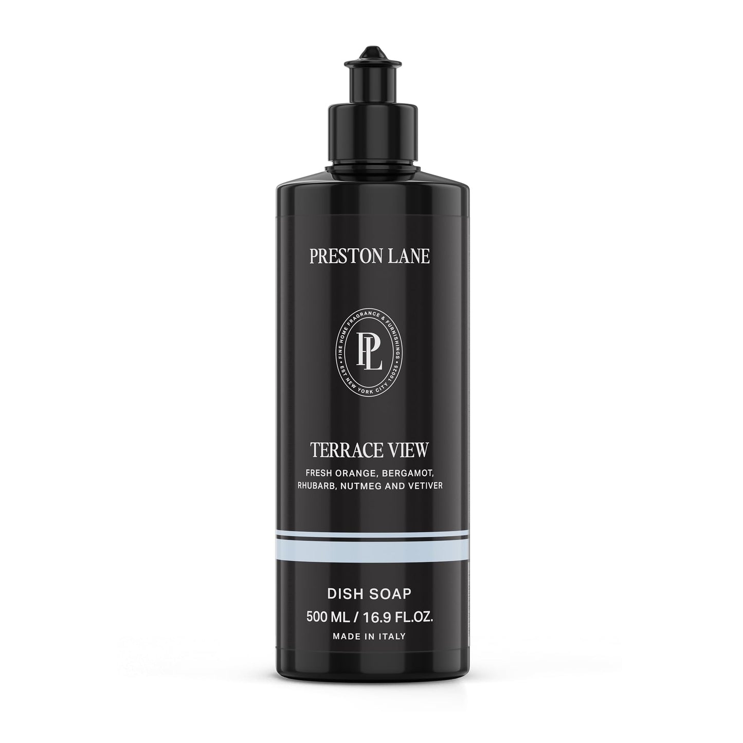 Preston Lane Luxury Dish Soap, Terrace View Scent – Plant-Powered Formula with Essential Oils | Tough on Grease, Gentle on Hands | Vegan, Cruelty-Free, Clean Ingredients